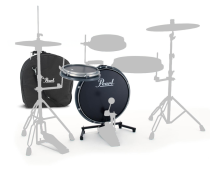 Compact Traveler 2-Piece Drum Kit with Slim 18″ Bass Drum & Carry Bag, Machine Grey