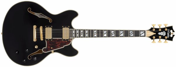 Excel DC Double Cutaway Electric Guitar with Gig Bag, Solid Black