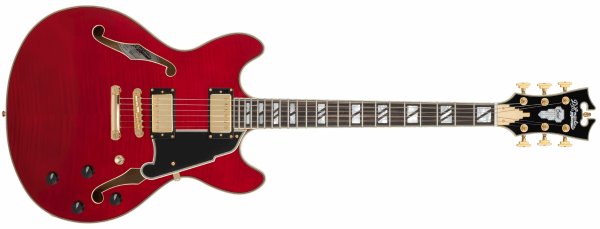 Excel DC Double Cutaway Electric Guitar with Gig Bag, Trans Cherry