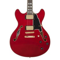 Excel DC Double Cutaway Electric Guitar with Gig Bag, Trans Cherry