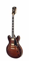 Excel DC Double Cutaway Electric Guitar with Gig Bag, Amaretto Burst