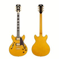 Excel Mini DC Double Cutaway Electric Guitar with Gig Bag, Amber