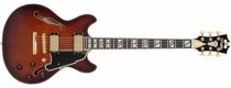 Excel Mini DC Double Cutaway Electric Guitar with Gig Bag, Amaretto Burst
