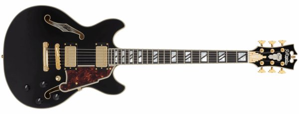Excel Mini DC Double Cutaway Electric Guitar with Gig Bag, Solid Black