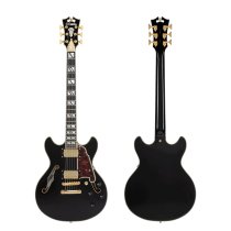 Excel Mini DC Double Cutaway Electric Guitar with Gig Bag, Solid Black
