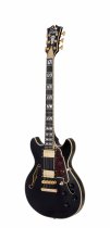 Excel Mini DC Double Cutaway Electric Guitar with Gig Bag, Solid Black