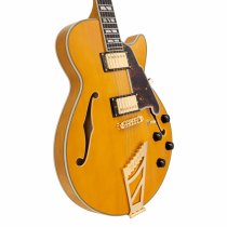 Excel SS single cutaway electric guitar with gig bag, amber