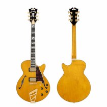 Excel SS single cutaway electric guitar with gig bag, amber