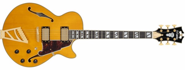 Excel SS single cutaway electric guitar with gig bag, amber