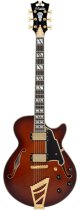 Excel SS single cutaway electric guitar with gig bag, amaretto burst