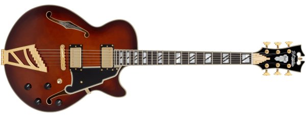 Excel SS single cutaway electric guitar with gig bag, amaretto burst