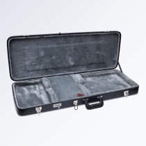 Deluxe hardshell electric guitar case with classic gold D’Angelico logo & velvet lining