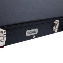 Deluxe hardshell electric guitar case with classic gold D’Angelico logo & velvet lining