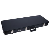 Deluxe hardshell electric guitar case with classic gold D’Angelico logo & velvet lining