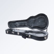 Deluxe hardshell electric guitar case with classic gold D’Angelico logo & velvet lining