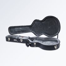 Deluxe hardshell electric guitar case with Classic Gold D’Angelico logo & velvet lining