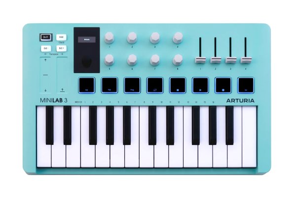 Limited Edition Portable 25-Key MIDI Controller, Aquamarine