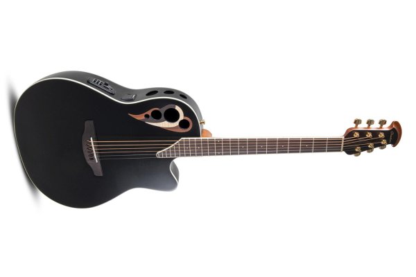 Celebrity Deluxe Acoustic/Electric Guitar, Black Satin
