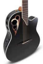 Celebrity Deluxe Acoustic/Electric Guitar, Black Satin