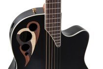Celebrity Deluxe Acoustic/Electric Guitar, Black Satin