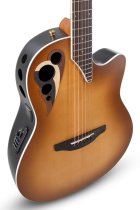 Celebrity Deluxe Acoustic/Electric Guitar, Vintage Peach Burst Satin