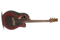Adamas Acoustic-Electric Guitar Deep Contour Cutaway with Case, Reverse Red Burst