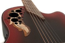 Adamas Acoustic-Electric Guitar Deep Contour Cutaway with Case, Reverse Red Burst