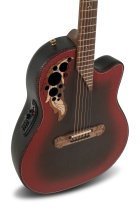 Adamas Acoustic-Electric Guitar Deep Contour Cutaway with Case, Reverse Red Burst