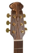 Adamas Acoustic-Electric Guitar Deep Contour Cutaway with Case, Reverse Red Burst