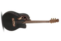 Adamas Acoustic-Electric Guitar Deep Contour Cutaway with Case, Black