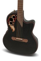 Adamas Acoustic-Electric Guitar Deep Contour Cutaway with Case, Black
