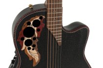 Adamas Acoustic-Electric Guitar Deep Contour Cutaway with Case, Black