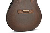 Adamas Acoustic-Electric Guitar Deep Contour Cutaway with Case, Reverse Brown Burst