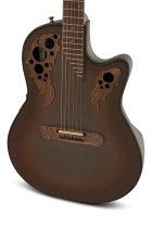 Adamas Acoustic-Electric Guitar Deep Contour Cutaway with Case, Reverse Brown Burst