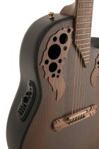 Adamas Acoustic-Electric Guitar Deep Contour Cutaway with Case, Reverse Brown Burst