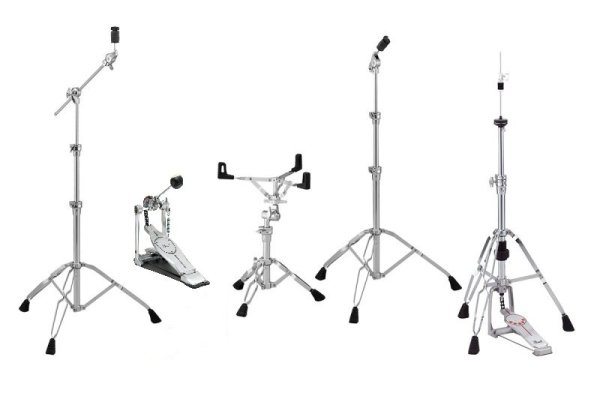 Drum Hardware Pack with Hi-Hat Stand, Snare Stand, Cymbal Stands and Bass Drum Pedal