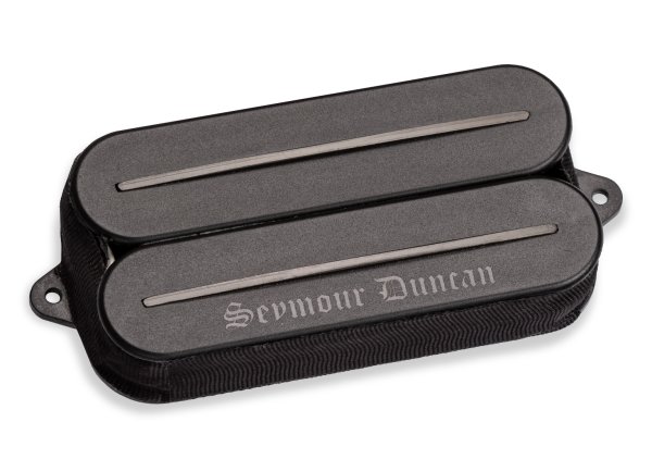 Black Winter Rails 6-String Bridge Humbucker Pickup with Triple Ceramic Magnets and Black Rails