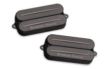 Black Winter Rails 6-String Humbucker Pickup Set with Triple Ceramic Magnets and Black Rails