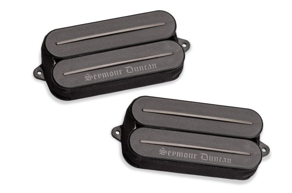 Black Winter Rails 6-String Humbucker Pickup Set with Triple Ceramic Magnets and Black Rails