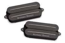 Black Winter Rails 7-String Humbucker Pickup Set with Triple Ceramic Magnets and Black Rails