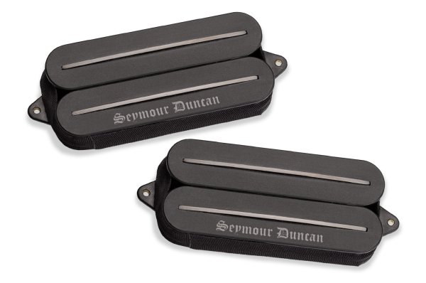 Black Winter Rails 7-String Humbucker Pickup Set with Triple Ceramic Magnets and Black Rails