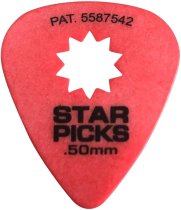 Star Picks Delrin Guitar Picks Blister Pack - .50mm Red (12 Pack)