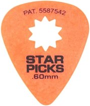 Star Picks Delrin Guitar Picks - .60mm Orange (72 Pack)