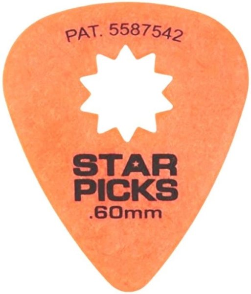 Star Picks Delrin Guitar Picks - .60mm Orange (72 Pack)