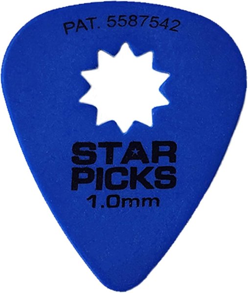 Star Picks Delrin Guitar Picks - 1.00mm Blue (72 Pack)