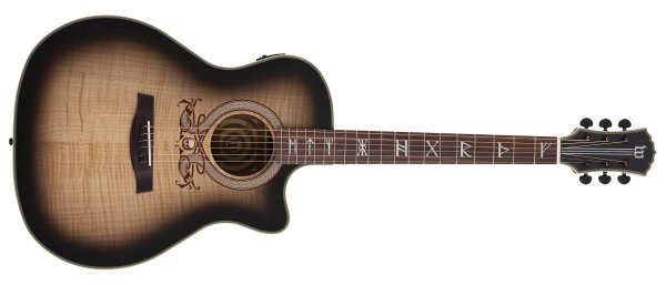Mahogany & Flame Maple Grand Auditorium Acoustic/Electric Guitar, Ash Burst Satin