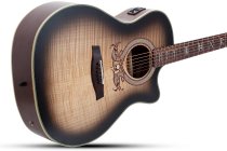Mahogany & Flame Maple Grand Auditorium Acoustic/Electric Guitar, Ash Burst Satin
