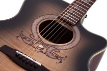 Mahogany & Flame Maple Grand Auditorium Acoustic/Electric Guitar, Ash Burst Satin