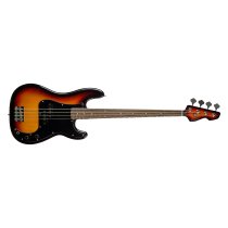 P-Style 4-String Electric Bass with Gigbag and Strap, 3-Tone Sunburst