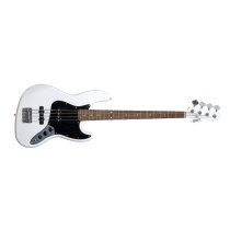 J-Style 4-String Electric Bass with Gigbag and Strap, White